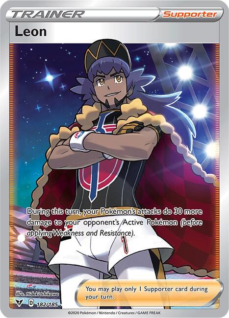 Leon (Full Art) 182/185 SWSH04: Vivid Voltage Pokemon NM English