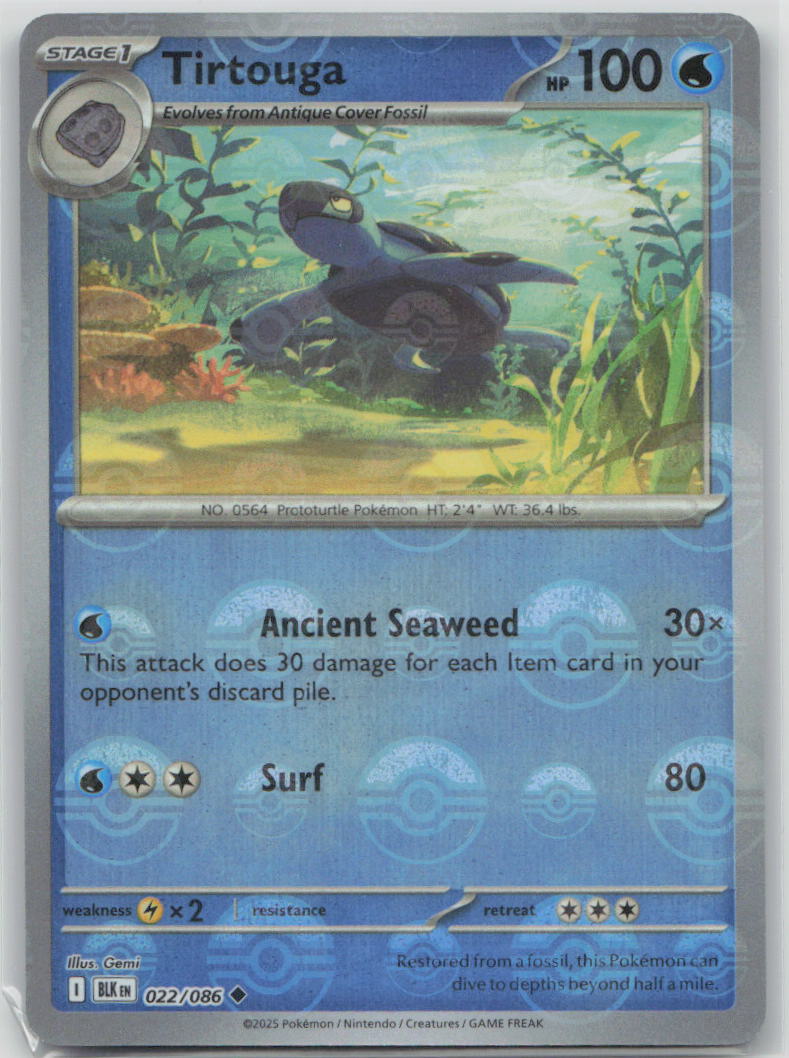Tirtouga (Poke Ball Pattern) 022/086 SV: Black Bolt Pokemon NM English