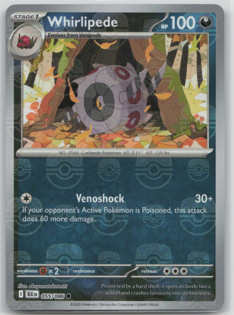 Whirlipede (Master Ball Pattern) 055/086 SV: Black Bolt Pokemon NM English