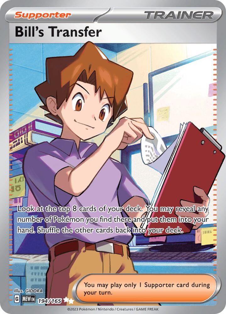 Bill's Transfer 194/165 SV: Scarlet & Violet 151 Pokemon NM English