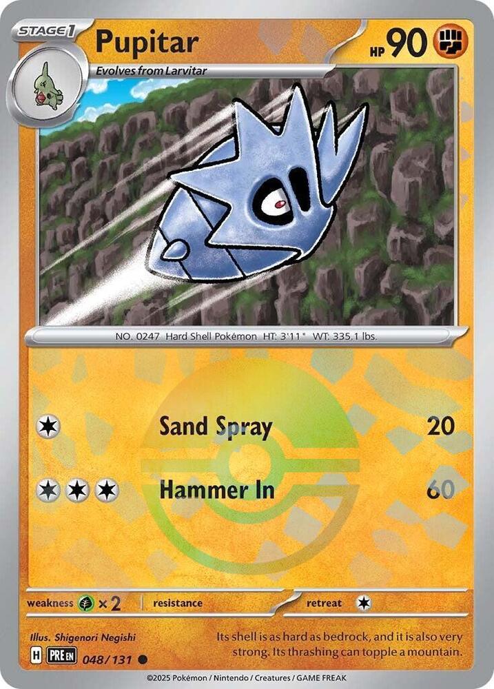 Pupitar (Poke Ball Pattern) 048/131 SV: Prismatic Evolutions Pokemon NM English