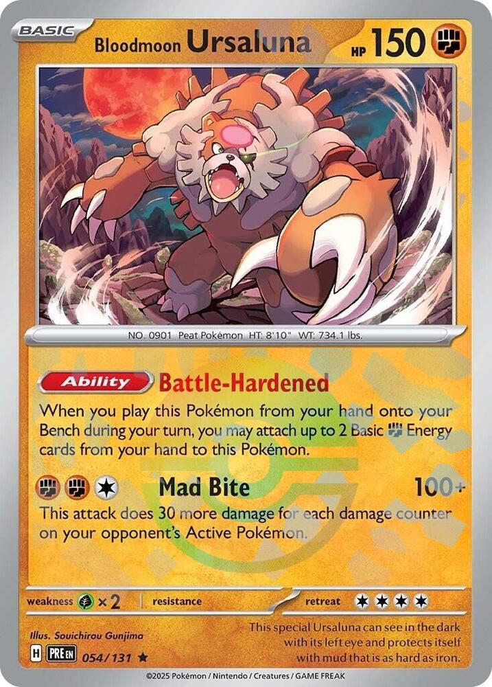 Bloodmoon Ursaluna (Poke Ball Pattern) 054/131 SV: Prismatic Evolutions Pokemon NM English