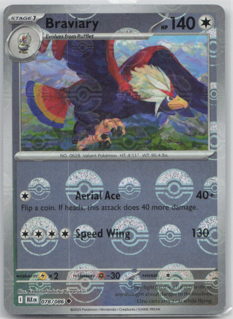 Braviary (Poke Ball Pattern) 078/086 SV: Black Bolt Pokemon NM English