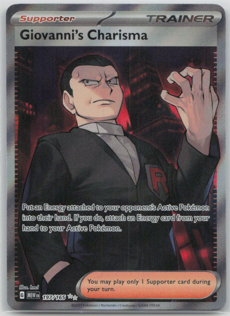 Giovanni's Charisma 197/165 SV: Scarlet & Violet 151 Pokemon NM English