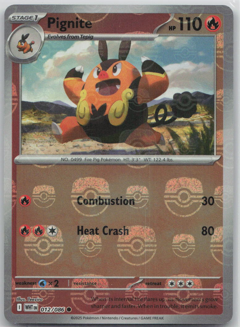Pignite (Master Ball Pattern) 012/086 SV: White Flare Pokemon NM English